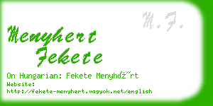 menyhert fekete business card